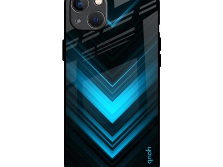 Vertical Blue Arrow Glass Case For iPhone 13 mini Hot on Sale