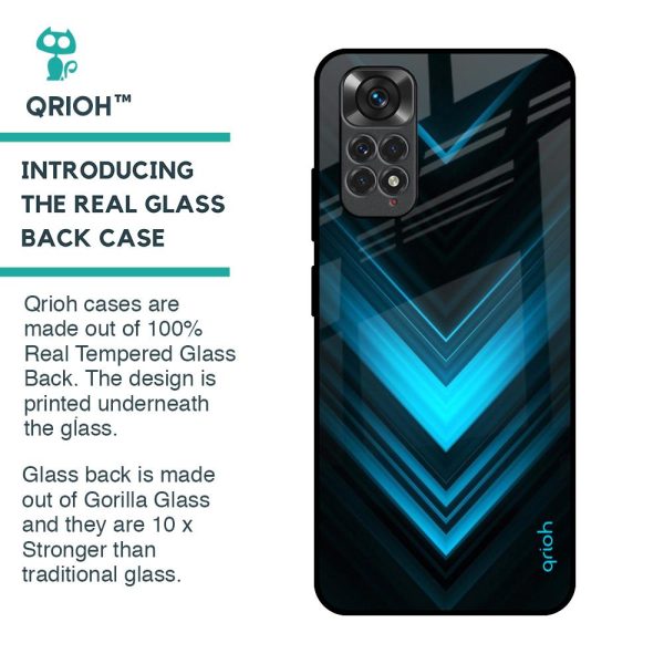 Vertical Blue Arrow Glass Case For Redmi Note 11S For Cheap